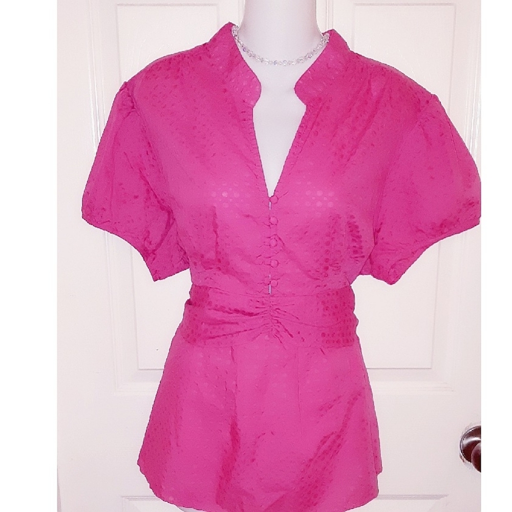 Retro Lane Bryant - Pink Polka Dots Blouse